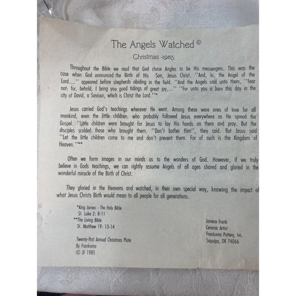 1985 Frankoma Collectors Plate 8.5” by Janice Frank - Picture 6 of 6